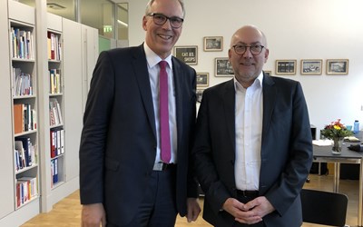 MITTELSTANDSVERBUND-Hauptgeschäftsführer Dr. Ludwig Veltmann und Staatssekretär Gerd Billen
