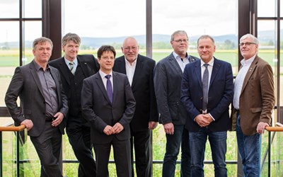 Vorstand und Aufsichtsrat EUROMOVERS SCE mbH (v.l.): Manfred Roggendorf, Uwe Lauer, Peter Baldeweg, Gustav Rick, Stephan Birkenseer, Steffen Wollmer, Lothar Schüten