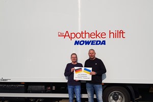 V.l. Karsten Häse und Detlef Worscheck, die den NOWEDA-LKW gefahren sind.