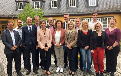 Teilnehmer der "Recht & E-Commerce"-Veranstaltung "Urheberrecht von Content in Verbundgruppen" am 2. Juni 2016 auf Schloss Montabaur.
