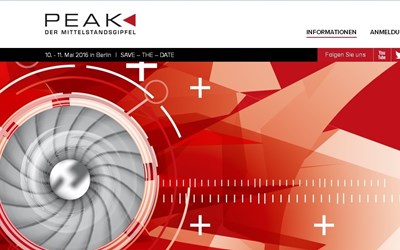 Die neue Webseite www.peak-gipfel.de informiert über den 10. Mittelstandsgipfel PEAK in Berlin